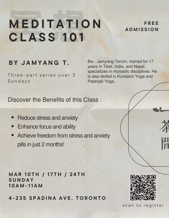 Meditation Class with Jamyang Tenzin  (Free Event)