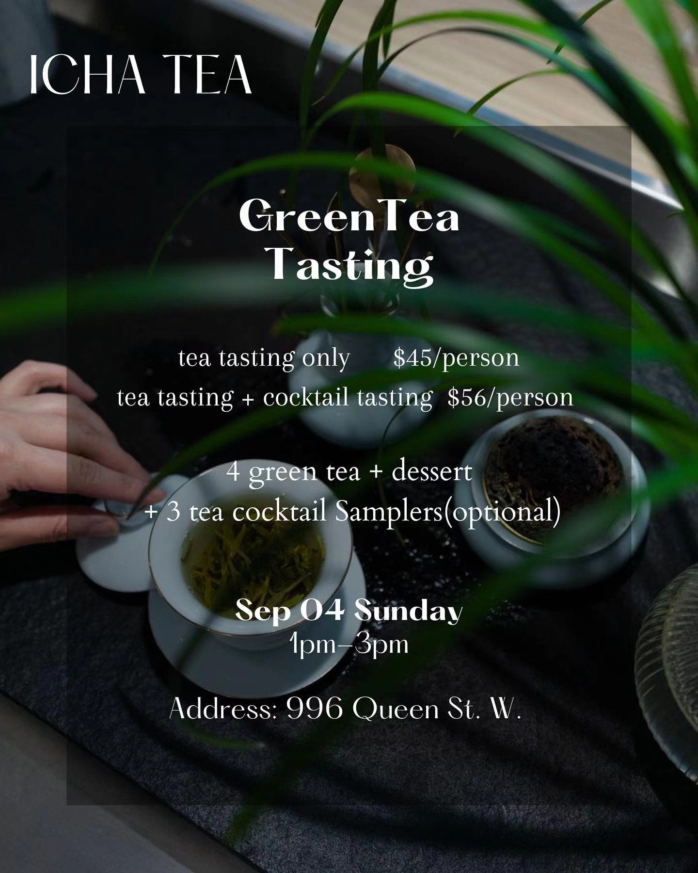 September 4th 2022 Tea and Cocktail Tasting